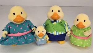 Li'l Woodzeez Famileez Quickquack Ducks Family of 4 Figure Flocked Dressed - Picture 1 of 11