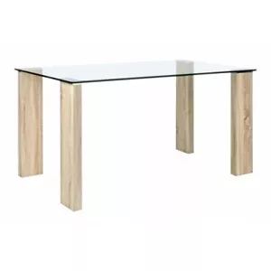 Mesa Rectangular Con Tapa De Vidrio Para Estudio Y Comedor Diseño Moderno - Imagen 1 de 14