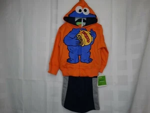 Sesame Street Cookie Monster Kids Hoodie/Pants 2pc Outfit 2T 4T BNWT - Picture 1 of 5