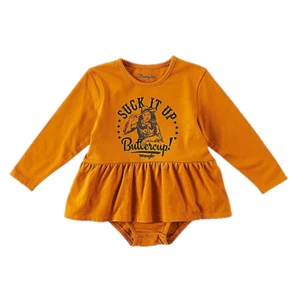 Wrangler® Infant Girl's Suck It Up Buttercup Ochre Bodysuit 112322459 - Picture 1 of 7