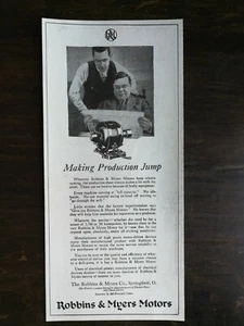 Vintage 1917 Robbins & Myers Motors Original Ad 222 B - Picture 1 of 1