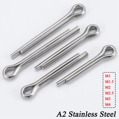 Pasadores de horquilla pasador dividido pasador de horquilla 1/1,5/2/2,5/3/4 mm A2 304 acero inoxidable DIN 94 Foto 1 de 4