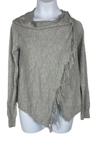 Espléndido suéter gris jaspeado asimétrico con flecos para niños talla 10 - Imagen 1 de 10