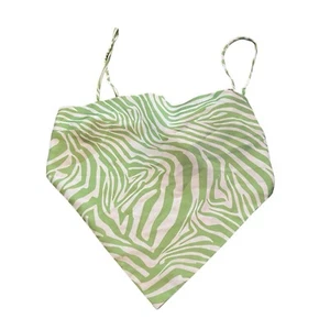 Top para mujer Princess Polly estampado de cebra verde Miss Lexy satinado con lazo trasero talla 12 - Imagen 1 de 11
