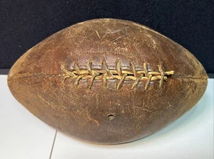 Vintage Distressed Leather Football Rawhide Lacing Decor 11” - Picture 1 of 8