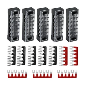 15A 5 Sets (15pcs) Terminal Block Barrier Strip Dual Row Screw 600v 6 Positions - Picture 1 of 9