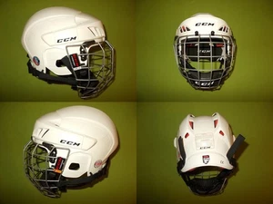 Ice Hockey FLIP UP Helmet CCM (XS) (50/54cm) PERFECT !!! White Mask - Picture 1 of 14