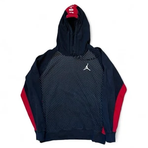 Air Jordan Jumpman Black And Red Pullover Polka Dot Hoodie Men’s Size Large NBA - Picture 1 of 6