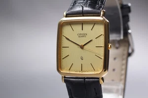 1994 [N MINT] Vintage Citizen CQ 2830-263600 Quartz Tank Gold Unisex Watch JAPAN - Picture 1 of 10