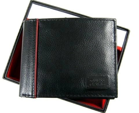 NUEVA BILLETERA DE CUERO NEGRA GENUINA PARA HOMBRE ADIVINA DOBLE PLIEGUE Foto 1 de 1