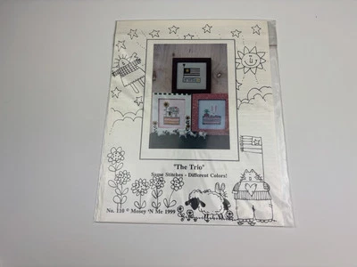 Mosey ‘N Me The Trio Bunny Sheep Patriotic Counted Cross Stitch Pattern 1R - Image 1 of 3