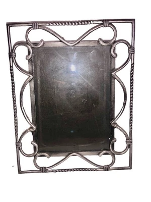 Vintage Fetco Rustic Metal Picture Frame 5x7” Photo Elegant Swirl Design Silver - Image 1 of 4