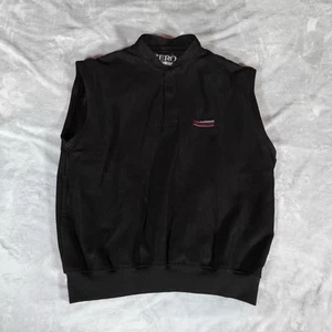 Vintage Zero Restriction 1/4 Button Vest Mens M Fieldstone Golf Club Black 90s - Picture 1 of 11