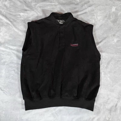 Vintage Zero Restriction 1/4 Button Vest Mens M Fieldstone Golf Club Black 90s - Image 1 of 4