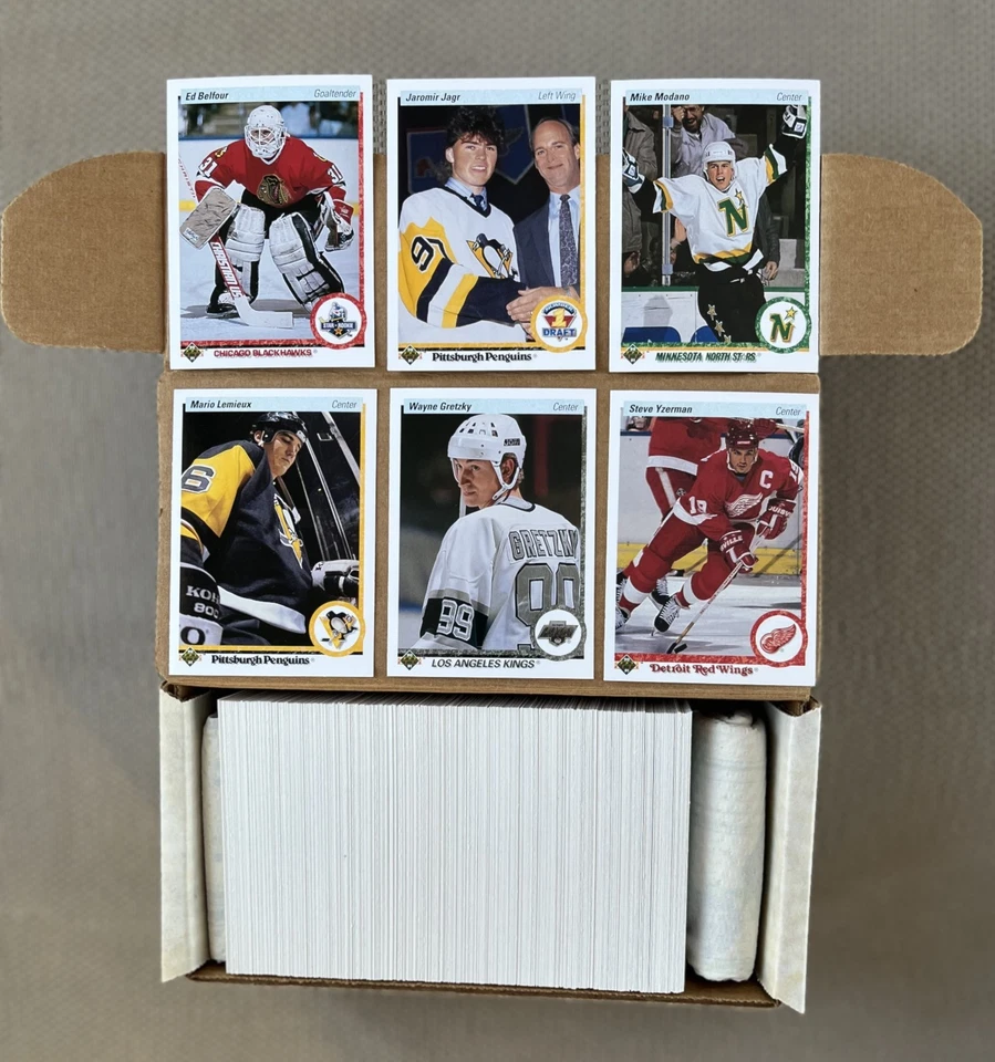 1990-91 Upper Deck NHL Hockey Low Series Set #1-400 - Jagr, Belfour, Modano RCs! - Image 1 of 4
