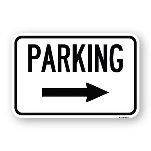 Parking (With Right Arrow) Heavy Gauge Aluminum Parking Sign - Picture 1 of 10