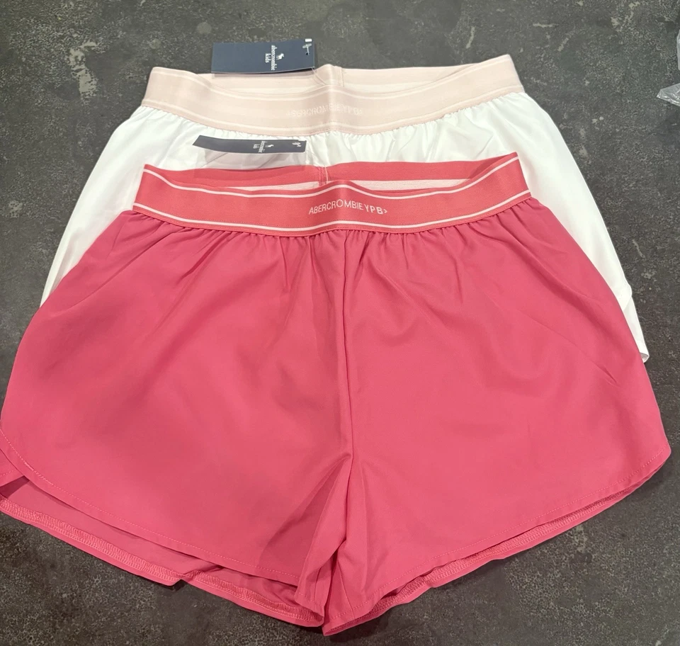Abercrombie & Fitch YPB hot pink And White running shorts For Girls Size 11/12 - Image 1 of 4
