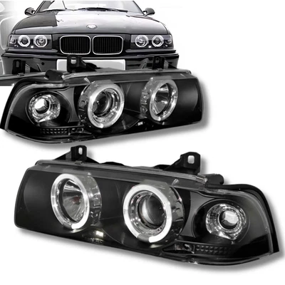 Angel Eyes Scheinwerfer Set schwarz für BMW E36 12.1990-08.1999 Coupe Cabrio - Bild 1 von 4