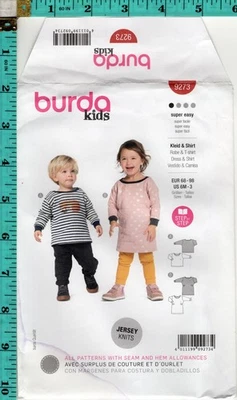 Kids' Dress & Shirt Burda Kids Sewing Craft Pattern 9273 6mo-3 NEW! FREE SHIP! - Image 1 of 3