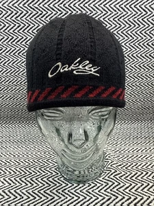 De Colección Oakley Gorro Tejido Negro Logo Bordado Y2K Retro Gorpcore Patín - Imagen 1 de 5