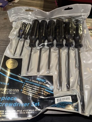 Sears Craftsman Industrial USA Nos 8pc Screwdriver Set 41904 Read Notes Black  - Image 1 of 4
