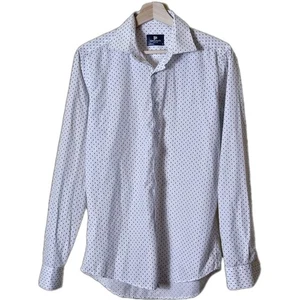 Manschett Quest Microprint Herren M Slim Fit Satin Baumwollmischung Oberhemd - Bild 1 von 14