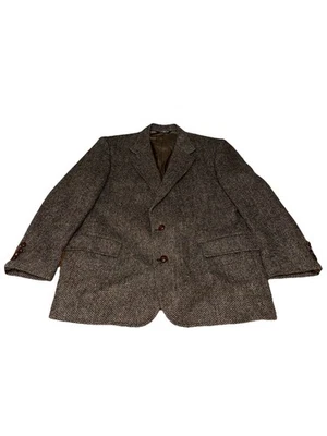 Harris Tweed Blazer Men’s 43R 100% Pure Scottish Wool Sport Coat Wood Buttons - Image 1 of 4