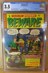 Beware 14 CGC 3.5 RARE 1955 Horror Mummy Trojan Satan Sorcery Pre-Code3719189004 - Picture 1 of 8