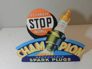 ALTES WERBESCHILD - CHAMPION ZÜNDKERZEN SCHILD - VINTAGE TANKSTELLE - Bild 1 von 8