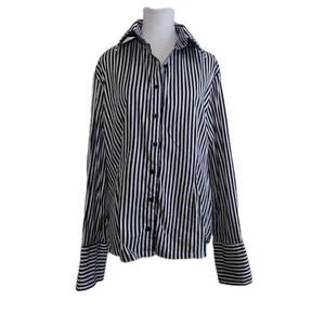 Hitchley & Harrow B&W Striped Long Sleeve Button Up Shirt Blouse Sz 20 - Picture 1 of 19