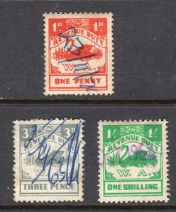 Australia Occidental 3 x emisiones cisne DEBIDO DE INGRESOS a 1/- - Imagen 1 de 2