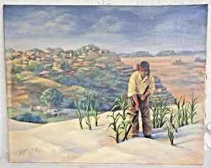 Vintage Original Oil Painting, ‘Indian Corn’ By Zella McLemore 20" x 16" - Picture 1 of 10