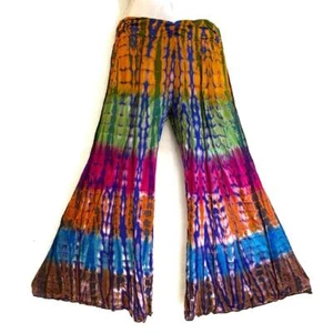 Sacred Threads Hippie Boho Festival Tie Dye Stretch Palazzo Harem Pants 222184 - Picture 1 of 3