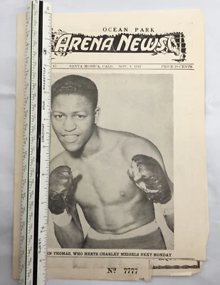 November 1942 Arena News Boxing Program John Thomas Ocean Park California - Image 1 of 2