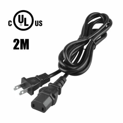 UL List 2-Prong AC Power Cord For Microsoft XBox 360 Falcon Jasper Slim 1Z Mains - Image 1 of 4