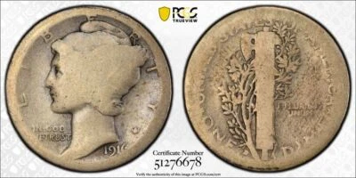 1916 D Denver PCGS FR2 - Silver Mercury Dime 10c US Coin #53156A - Image 1 of 3