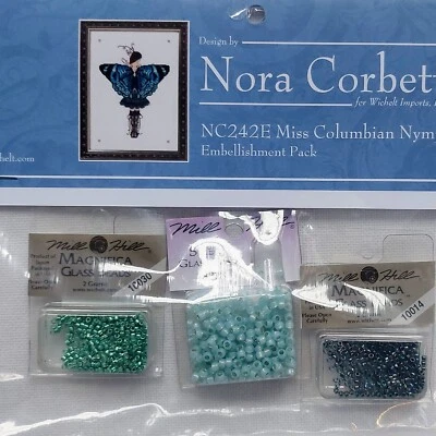 Miss Columbian Nymphalid Butterfly Beaded Cross Stitch Bead Pack NC242 - Image 1 of 4