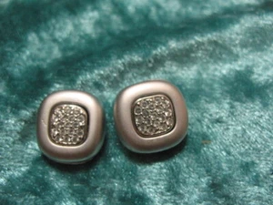 Swarovski Silver-tone Rhinestone Square Pierced Earrings - Bild 1 von 3