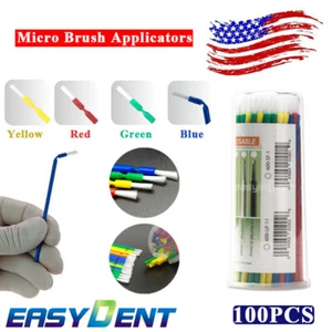 100Pcs Disposable Micro Brush Dental Bendable Applicators 4 Assorted EASYINSMILE - Picture 1 of 9
