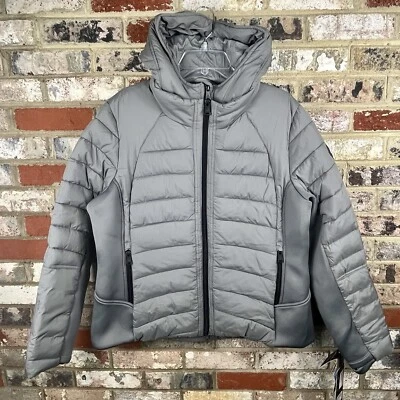 Chaqueta para mujer Bernardo acolchada acolchada acolchada acolchada con capucha gris carbón XXL nueva con etiquetas Foto 1 de 4