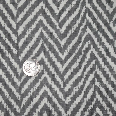 Raoul HIDEKO — DOVE GRAY 100% Linen Chevron 2.67yds x 48"w Fabric LARGE REMNANT - Image 1 of 4