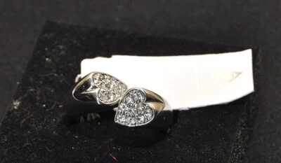 Guess Jewels Anello Donna  2 cuori acciaio cristallo 52  mis. 12 (ubr11404-52) - Immagine 1 di 4
