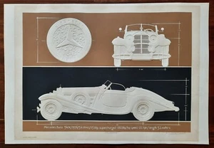 Mercedes Benz 1936 540 k estampado en relieve Roy Williams firmado 1980 - Imagen 1 de 8