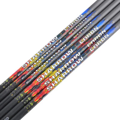 MILAEM 31" Pure Carbon Arrow Shafts ID6.2mm SP250-600 Archery Compound Recurve Bow DIY