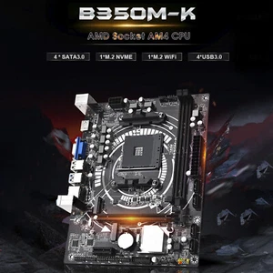 B350M-K Computer Motherboard AMD Socket AM4 CPU WIFI NVME Gigabit Network Card. - Photo 1/14