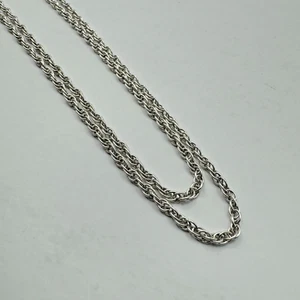 Collar de cadena de plata de ley 925 inusual vintage, joyería fina firmada - Imagen 1 de 4