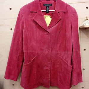 Women's Dialogue SUEDE Blazer Jacket Coat Size Large. QVC - Picture 1 of 8