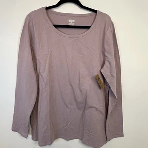 Duluth Trading Women's 2XL XXL Light Lavender Scoop Neck Shirt Long Sleeve - Picture 1 of 8