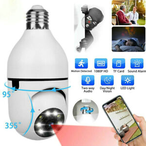 360°  Waterproof Wireless Camera Light Bulb Security Home Wifi Cam CCTV Monitor