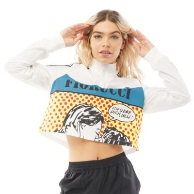 ADIDAS ORIGINALS FIORUCCI WOMENS 3 STRIPE LONG SLEEVE ZIP CROP TOP SIZE 10 BNWT! - Image 1 of 4